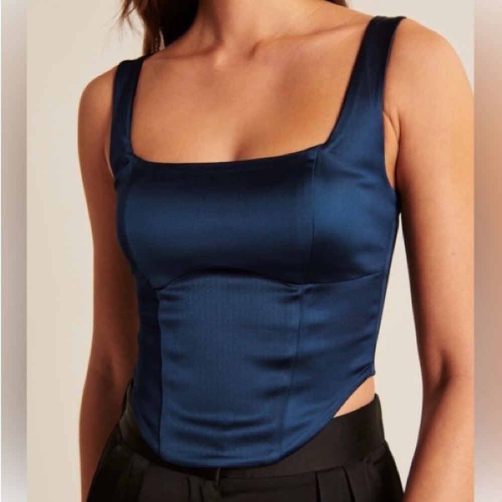 Abercrombie Satin Corset Crop Too